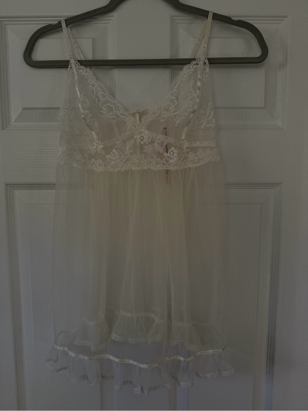VS bridal collection Trim Ivory Sheer Babydoll Chemise